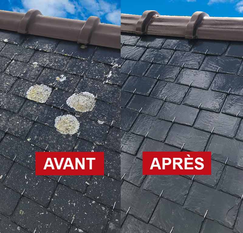 Nettoyage toiture - PROKEMPER COUVERTURE  :  artisan couvreur étancheur à Quimper et dans un rayon de 70 km aux alentours dans le Finistère (29) : nettoyage, protection anti-mousse toiture. Démoussage. Application d’un revêtement peinture hydrofuge coloré de toit. Artisan couvreur sur QUIMPER et dans un rayon de 70 km aux alentours, dans le Finistère (29).